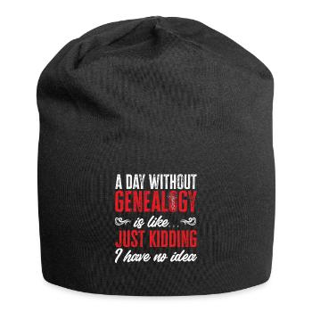 Genealogie Ahnenforschung Ahnenforscher - Jersey-Beanie - Schwarz - Vorne