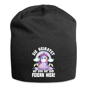 Sie Heiratet Braut Bride Polterabend Feiern JGA - Jersey-Beanie - Schwarz - Vorne