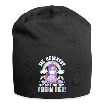 Sie Heiratet Braut Bride Polterabend Feiern JGA - Jersey-Beanie - Schwarz - Vorne