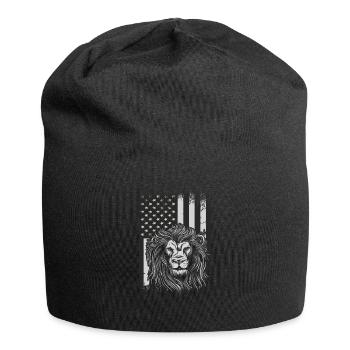 Lion Usa Flag Unleash Your Inner Strength - Jersey Beanie - black - Front