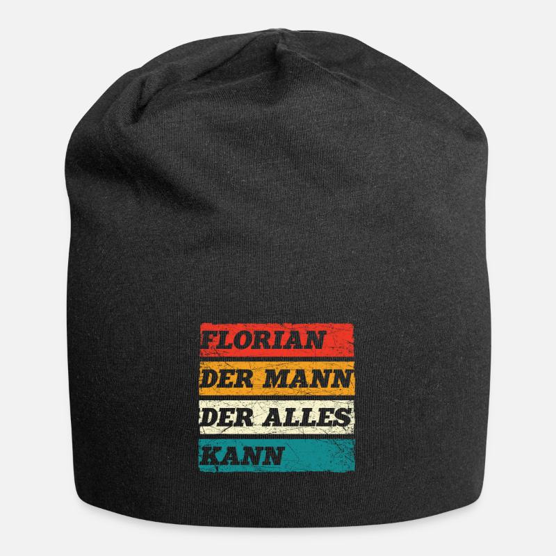 Florian Der Mann Der Alles Kann Vorname Florian - Jersey-Beanie - Schwarz