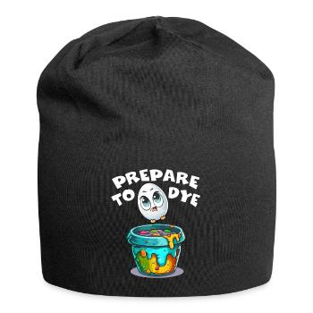Easter Prepare To Dye Funny Egg Hunting - Jersey Beanie - black - Front