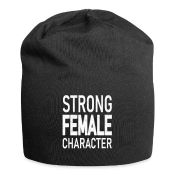 Starker weiblicher Charakter - Jersey-Beanie - Schwarz - Vorne