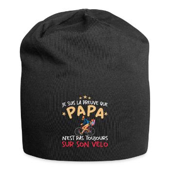 Papa cycliste cyclisme Bébé Nourrisson Naissance - Bonnet en jersey - noir - Devant