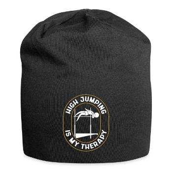 High Jump Is My Therapy Athletics Running Jumping - Jersey Beanie - black - Front