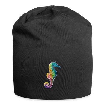 Buntes Seepferdchen - Unterwasser - Tauchen - Aqua - Jersey-Beanie - Schwarz - Vorne