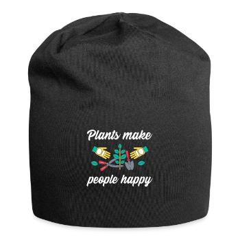 Les plantes rendent les gens heureux - Plats Botany - Bonnet en jersey - noir - Devant