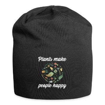 Les plantes rendent les gens heureux - Plats Botany - Bonnet en jersey - noir - Devant