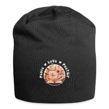 Peace Love and Poetry Poets Poems Poetry - Jersey Beanie - black - Front