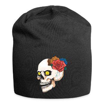 Rose Halloween Muertos Day Of Dead Sugar Bone - Jersey Beanie - black - Front