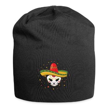 Chat squelette Muertos Jour du Chat Sucre Mort - Bonnet en jersey - noir - Devant