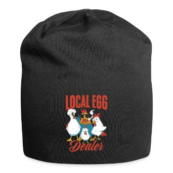 Funny Local Egg Dealer A Chicken Farmer Layer - Jersey Beanie - black - Front