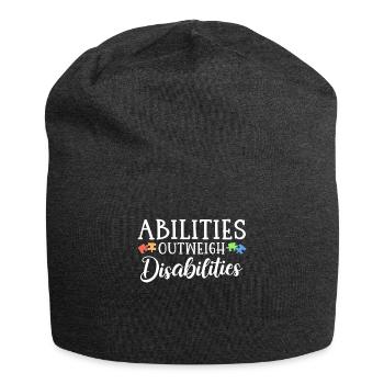 Autism awareness - abilities predominate - Jersey Beanie - charcoal grey - Front