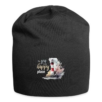 The Sea Is My Happy Place Lighthouse - Jersey Beanie - black - Front