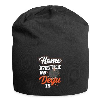 Degu ist mein Zuhause Nagetier Stauchratte - Jersey-Beanie - Schwarz - Vorne
