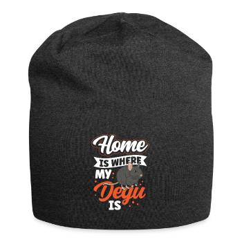Degu ist mein Zuhause Nagetier Stauchratte - Jersey-Beanie - Anthrazit - Vorne