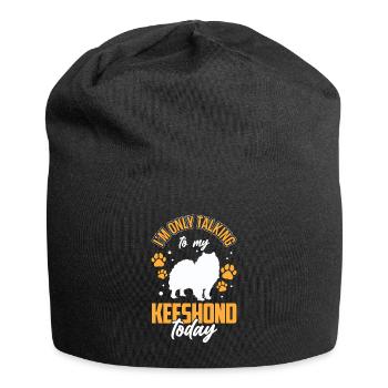 Talk only with Wolfsspitz German Keeshond - Jersey Beanie - black - Front