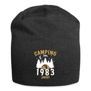 Anniversaire: Camping depuis janvier 1983 Camping - Bonnet en jersey - charbon - Devant