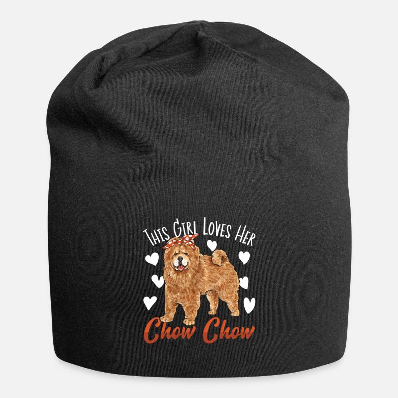 Chow Chow Dog - Jersey Beanie - black