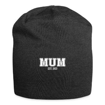 Maman Est. 2023 Annonce de bébé pour la future maman - Bonnet en jersey - charbon - Devant