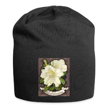 Vintage rhododendron, antique botanical drawing - Jersey Beanie - black - Front