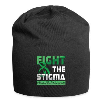 Kampf gegen Stigmatisierung Grüner Monat des Bewusstseins für psychische Gesundheit - Jersey-Beanie - Schwarz - Vorne