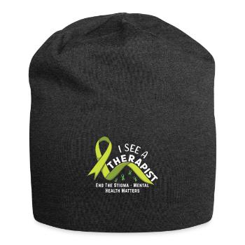 Que Green mette fin à la stigmatisation Sensibilisation à la santé mentale - Bonnet en jersey - charbon - Devant