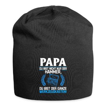 Papa du bist nicht nur der Hammer - Vatertag Idee - Jersey-Beanie - Schwarz - Vorne