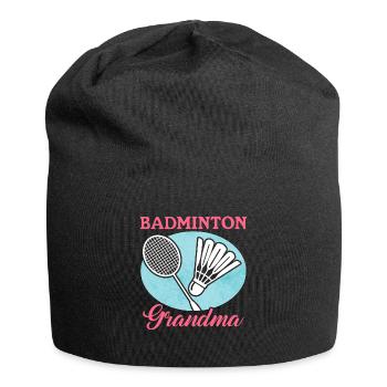 Badminton Grandma Badmintonspieler Geschenk - Jersey-Beanie - Schwarz - Vorne