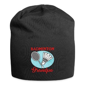 Badminton Grandpa Badmintonspieler Geschenk - Jersey-Beanie - Schwarz - Vorne