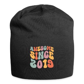 2019 Jahrgang Geburtstag Groovy Vintage Retro - Jersey-Beanie - Schwarz - Vorne