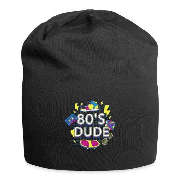 80's Dude Achtziger Mann - Jersey-Beanie - Schwarz - Vorne