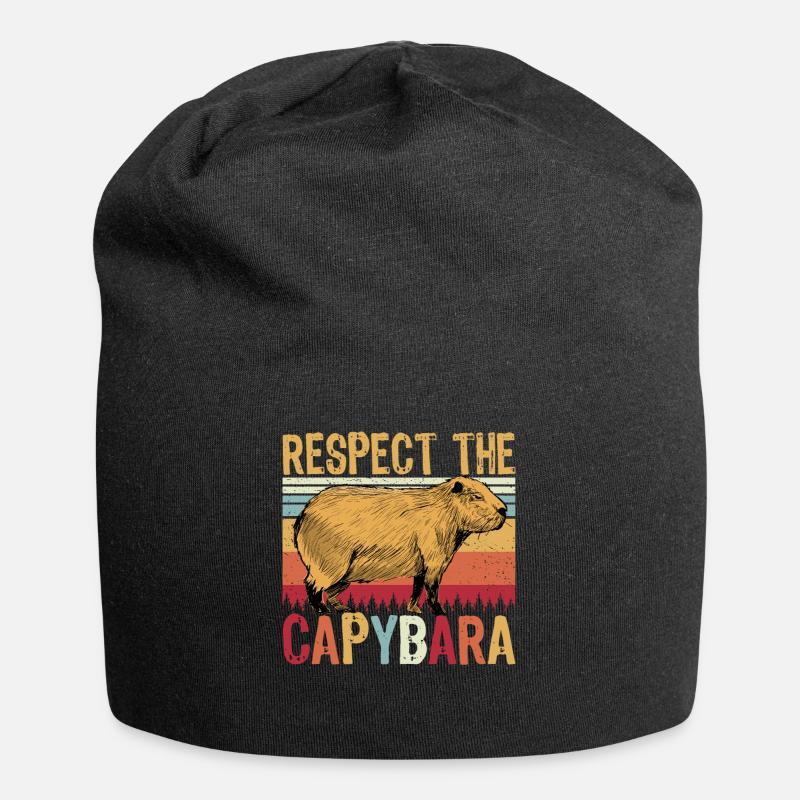 Respect The Capybara - Jersey-Beanie - Schwarz