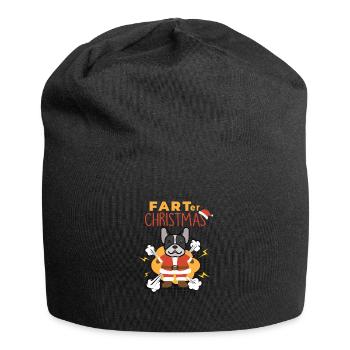 Farter Christmas Drôle de bouledogue français noël - Bonnet en jersey - noir - Devant