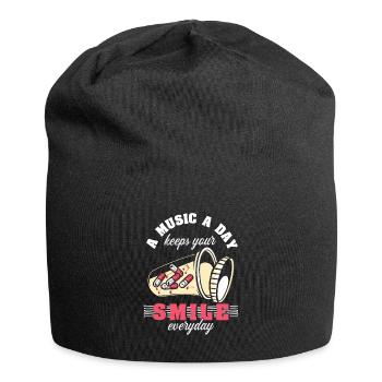 Beste Medizin Musik Selbstfürsorge Musikliebhaber - Jersey-Beanie - Schwarz - Vorne