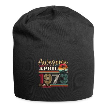 50th birthday man April Born 1973 Awesome - Jersey Beanie - black - Front