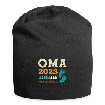 Werdende Oma 2023 Schwangerschaft Verkünden - Jersey-Beanie - Schwarz - Vorne