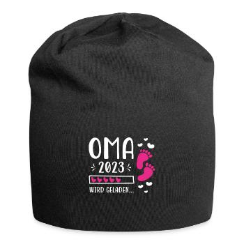 Werdende Oma 2023 Schwangerschaft Verkünden - Jersey-Beanie - Schwarz - Vorne