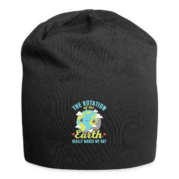 Earth's rotation really makes my day - Jersey Beanie - black - Front