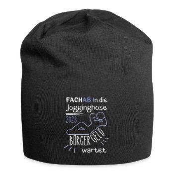 FACHAB In die Jogginghose Bürgergeld wartet blau - Jersey-Beanie - Schwarz - Vorne
