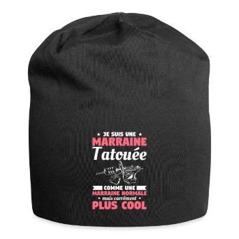Je Suis Une Marraine Tatouée Comme Un Marraine - Bonnet en jersey - noir - Devant