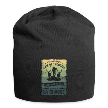 Mais Dans Ma Tête Je Suis À La Chasse Chasseur - Bonnet en jersey - noir - Devant