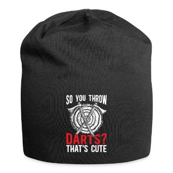 Axe Throwing So You Throw Darts Bullseye Chopping - Jersey-Beanie - Schwarz - Vorne