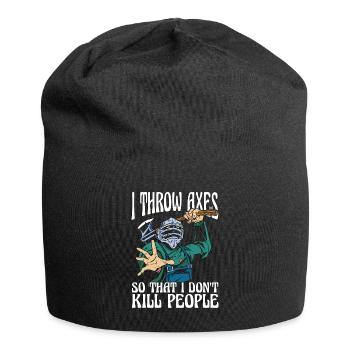 Lancer de hache Je lance des haches pour que je travaille le bois - Bonnet en jersey - noir - Devant