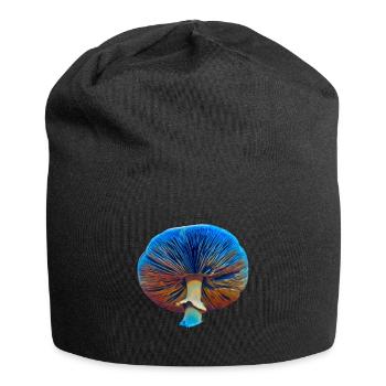 Blauer Zauberpilz - Jersey-Beanie - Schwarz - Vorne