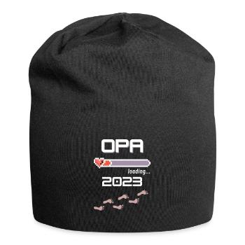 Opa 2023 loading... - Jersey-Beanie - Schwarz - Vorne