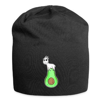 Ziegenbock auf Avocado - Jersey-Beanie - Schwarz - Vorne