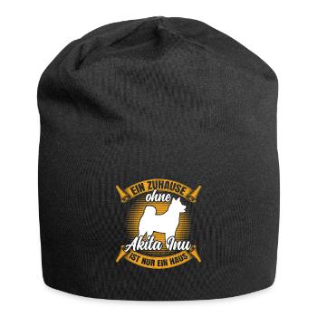 Akita Inu nur ein Haus japanischer Akita Inu - Jersey-Beanie - Schwarz - Vorne