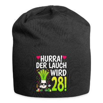 Hurra der Lauch wird 28 - Jersey-Beanie - Schwarz - Vorne