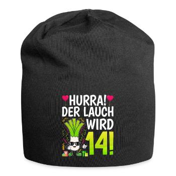 Hurra der Lauch wird 14 - Jersey-Beanie - Schwarz - Vorne